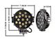 Rugged Heavy Duty Grille Guard with 7-Inch Black Round Flood LED Lights; Black (07-21 Tundra, Excluding Platinum)