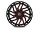 Fuel Wheels Hurricane Gloss Black Milled with Red Tint 5-Lug Wheel; 20x10; -18mm Offset (14-21 Tundra)