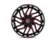 Fuel Wheels Hurricane Gloss Black Milled with Red Tint 5-Lug Wheel; 24x12; -44mm Offset (07-13 Tundra)