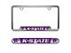 Embossed License Plate Frame with Kansas State University Logo; Purple (Universal; Some Adaptation May Be Required)