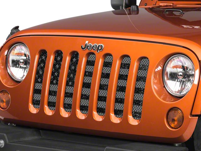 Under The Sun Inserts Grille Insert; Distressed Black Out (07-18 Jeep Wrangler JK)