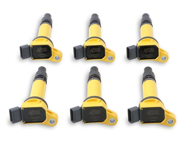 Accel SuperCoil Ignition Coils; Yellow; 6-Pack (10-12 4.0L 4Runner)