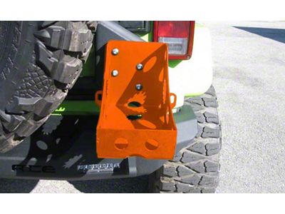 Pro Series Rear Bumper Jerry Can Holder Kit; Fluorescent Orange (07-25 Jeep Wrangler JK & JL)