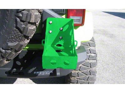 Pro Series Rear Bumper Jerry Can Holder Kit; Neon Green (07-25 Jeep Wrangler JK & JL)