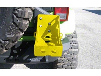 Pro Series Rear Bumper Jerry Can Holder Kit; Neon Yellow (07-25 Jeep Wrangler JK & JL)