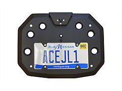ACE Engineering Tailgate License Plate Relocate Kit; Texturized Black (18-24 Jeep Wrangler JL)