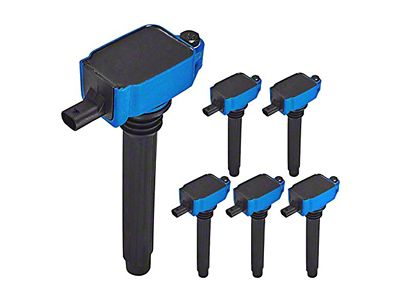 Ignition Coils; Blue; Set of Six (12-18 3.6L Jeep Wrangler JK)