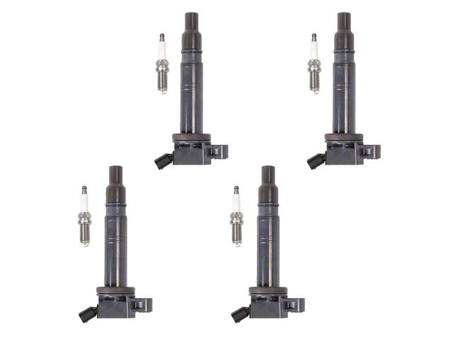Ignition Coils with Spark Plugs; Black (05-20 2.7L, 4.0L Tacoma)