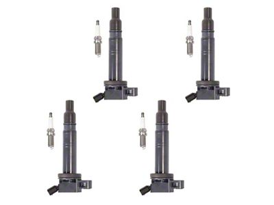 Ignition Coils with Spark Plugs; Black (05-11 4.0L Tundra)