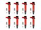 Ignition Coils with Spark Plugs; Red (07-09 4.7L Tundra)