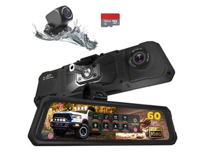 Acumen The Legend Mirror Dash Cam with 2 Cameras and 8-Gang Programmable Acumen Box (Universal; Some Adaptation May Be Required)