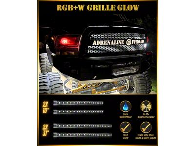 Adrenaline Offroad RGB+W Grille Glow Kit (Universal; Some Adaptation May Be Required)