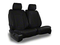 Aegis Cover Leatherette Low Back Bucket Seat Covers with Diamond Insert; Black/Black Piping (03-24 4Runner)