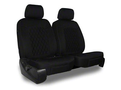 Aegis Cover Neoprene Low Back Bucket Seat Covers with Diamond Insert; Black/Black (03-24 4Runner)