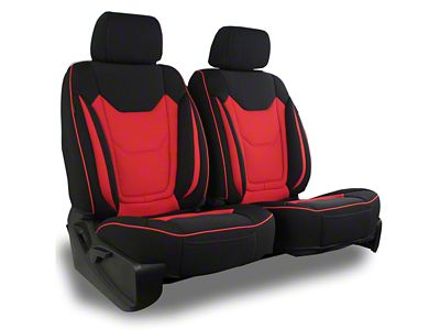 Aegis Cover Airmesh Low Back Bucket Seat Covers with Memory Foam Booster; Black/Red (21-25 Bronco w/ Front Bucket Seats)