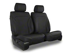 Aegis Cover Leatherette Low Back Bucket Seat Covers with Plain Insert; Black/Black Piping (21-24 Bronco)