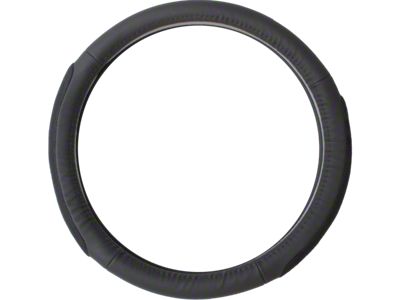 Aegis Cover Leather with Suede Steering Wheel Cover; Black (Universal; Some Adaptation May Be Required)