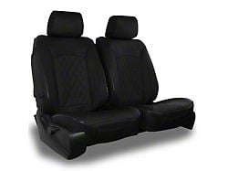 Aegis Cover Leatherette Low Back Bucket Seat Covers with Diamond Insert; Black/Black Piping (21-24 Bronco Sport)