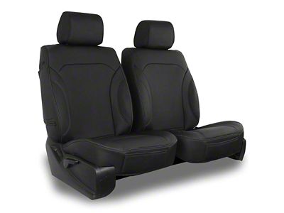 Aegis Cover Leatherette Low Back Bucket Seat Covers with Plain Insert; Black/Black Piping (21-24 Bronco Sport)