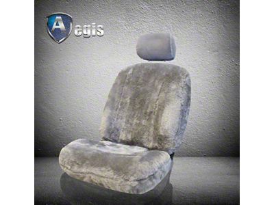 Aegis Cover Sheepskin Semi-Custom Low Back Bucket Seat Cover; Steel (21-25 Bronco Sport w/ Front Bucket Seats)