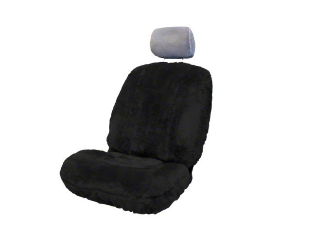 Aegis Cover Sheepskin Semi-Custom Low Back Bucket Seat Cover; Black (Universal; Some Adaptation May Be Required)