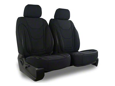 Aegis Cover Airmesh Low Back Bucket Seat Covers with Memory Foam Booster; Black/Black (05-23 Tacoma w/ Front Bench Seat)