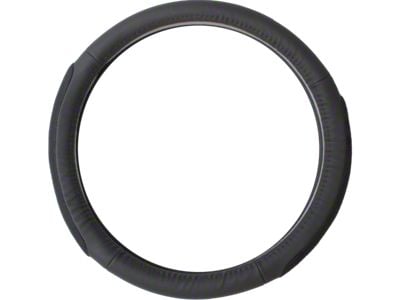 Aegis Cover Leather with Suede Steering Wheel Cover; Black (Universal; Some Adaptation May Be Required)