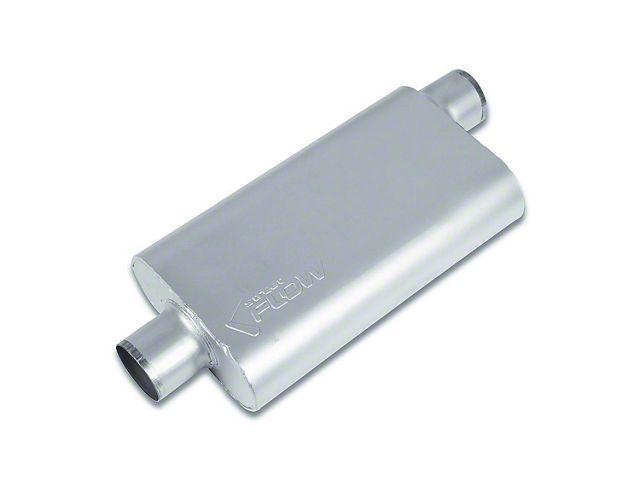 Street Series Street Flow 5 Chamber Aluminized Center/Offset Muffler; 3-Inch Inlet/3-Inch Outlet (Universal; Some Adaptation May Be Required)