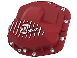 AFE Pro Series Front Differential Cover with Machined Fins; Red; Dana M210 (20-25 Jeep Gladiator JT)