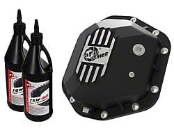 AFE Pro Series Front or Rear Differential Cover with Machined Fins and 75w-90 Gear Oil; Black; Dana 44 (97-18 Jeep Wrangler TJ & JK)