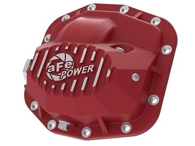 AFE Pro Series Front Differential Cover with Machined Fins; Red; Dana M186 (18-25 Jeep Wrangler JL, Excluding Rubicon)