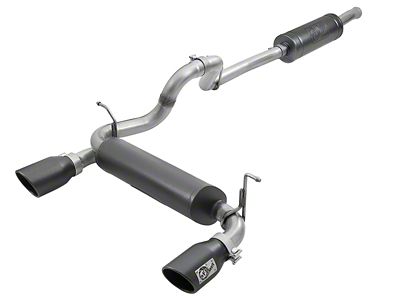 AFE Rebel Series 2.50-Inch Cat-Back Exhaust System with Black Tips (18-25 3.6L Jeep Wrangler JL 4-Door)