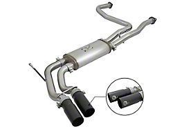 AFE Rebel Series 2.50-Inch Dual Exhaust System with Black Tips; Middle Side Exit (04-15 Titan)