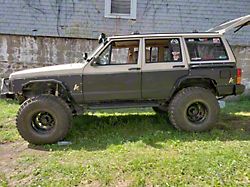 Affordable Offroad Rear Fender Armor with Fender Flares; Bare Metal (84-01 Jeep Cherokee XJ)