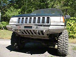 Affordable Offroad Modular Front Winch Bumper; Bare Metal (93-98 Jeep Grand Cherokee ZJ)