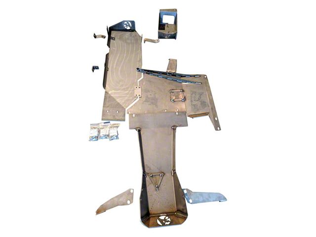 Affordable Offroad Full Skid Plate System; Bare Metal (07-18 Jeep Wrangler JK 2-Door)