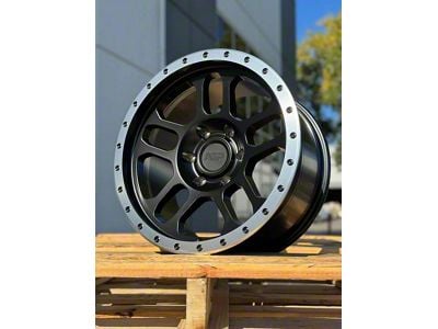 AGP Wheels Trux Matte Black with Machined Ring 6-Lug Wheel; 17x9; 1mm Offset (05-15 Tacoma)