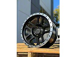 AGP Wheels Trux Matte Black with Machined Ring Wheel; 17x9 (20-24 Jeep Gladiator JT)