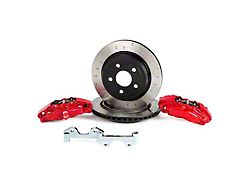 Alcon 4-Piston Rear Big Brake Kit with 330x22mm Slotted Rotors; Red Calipers (20-24 Jeep Gladiator JT)