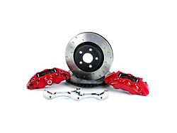 Alcon 6-Piston Front Big Brake Kit with 350x34mm Slotted Rotors; Red Calipers (20-24 Jeep Gladiator JT)