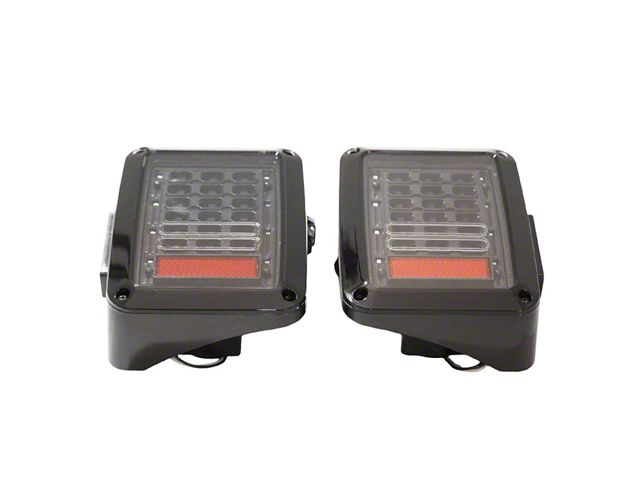 All Terrain Concepts LED Tail Lights; Black Housing; Clear Lens (07-18 Jeep Wrangler JK)