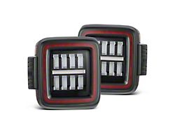 AlphaRex NOVA-Series Prismatic LED Tail Lights; Black/Red Housing; Clear Lens (18-24 Jeep Wrangler JL w/ Factory LED Tail Lights)