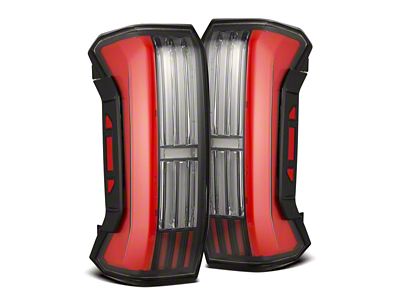 AlphaRex NOVA-Series Prismatic LED Tail Lights; Black/Red Housing; Clear Lens (22-25 Tundra)