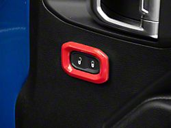 RedRock Door Lock Trim Bezels; Red (20-24 Jeep Gladiator JT)