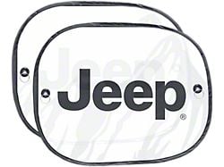 Side Window Sunshades with Jeep Logo; 17.50-Inch x 14-Inch (66-24 Jeep CJ5, CJ7, Wrangler YJ, TJ, JK & JL)