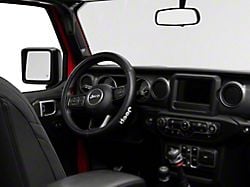 Speed Grip Steering Wheel Cover with Jeep Logo; Black (66-24 Jeep CJ5, CJ7, Wrangler YJ, TJ, JK & JL)