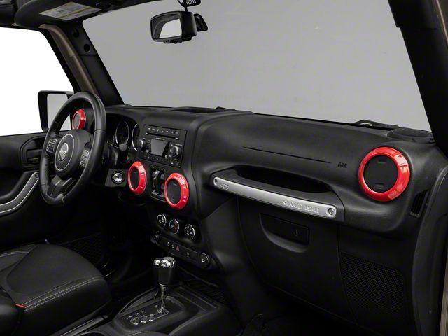 RedRock Air Conditioning Vent Trim Rings; Red (07-18 Jeep Wrangler JK)