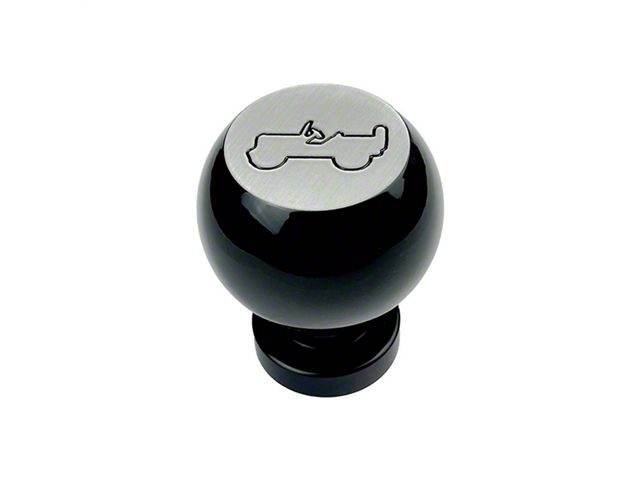 American Brothers Design Manual Shift Knob with Hydro Blue Rubicon Logo; Black (20-24 Jeep Gladiator JT)