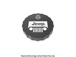 American Brothers Design Master Cylinder Cap Cover with Engraved Jeep Logo; Firecracker Red (20-24 Jeep Gladiator JT)