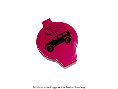 American Brothers Design Washer Fluid Cap Cover with Engraved Jeep Logo; Bright White (20-24 Jeep Gladiator JT)